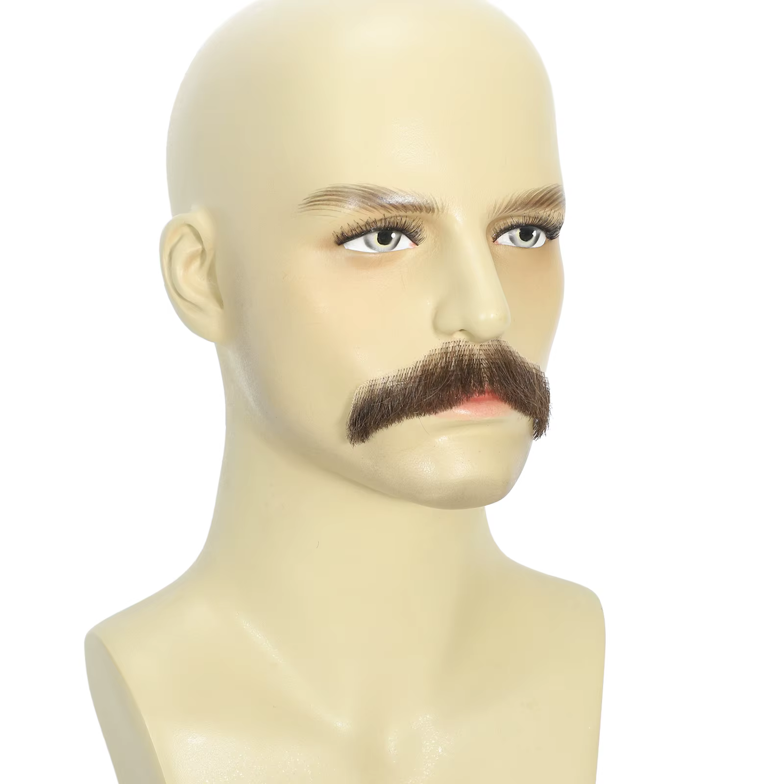 Moustache et barbe réalistes en cheveux humains pour hommes