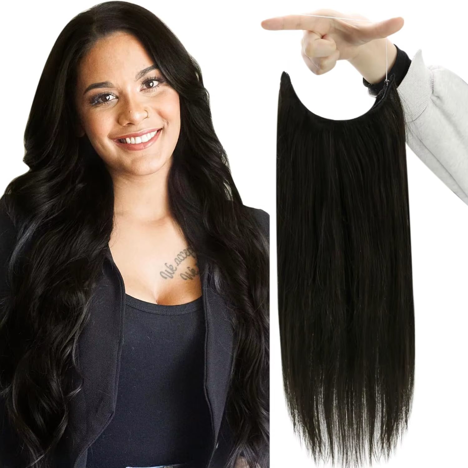 Ligne de poisson 100 Extension de cheveux humains pièce