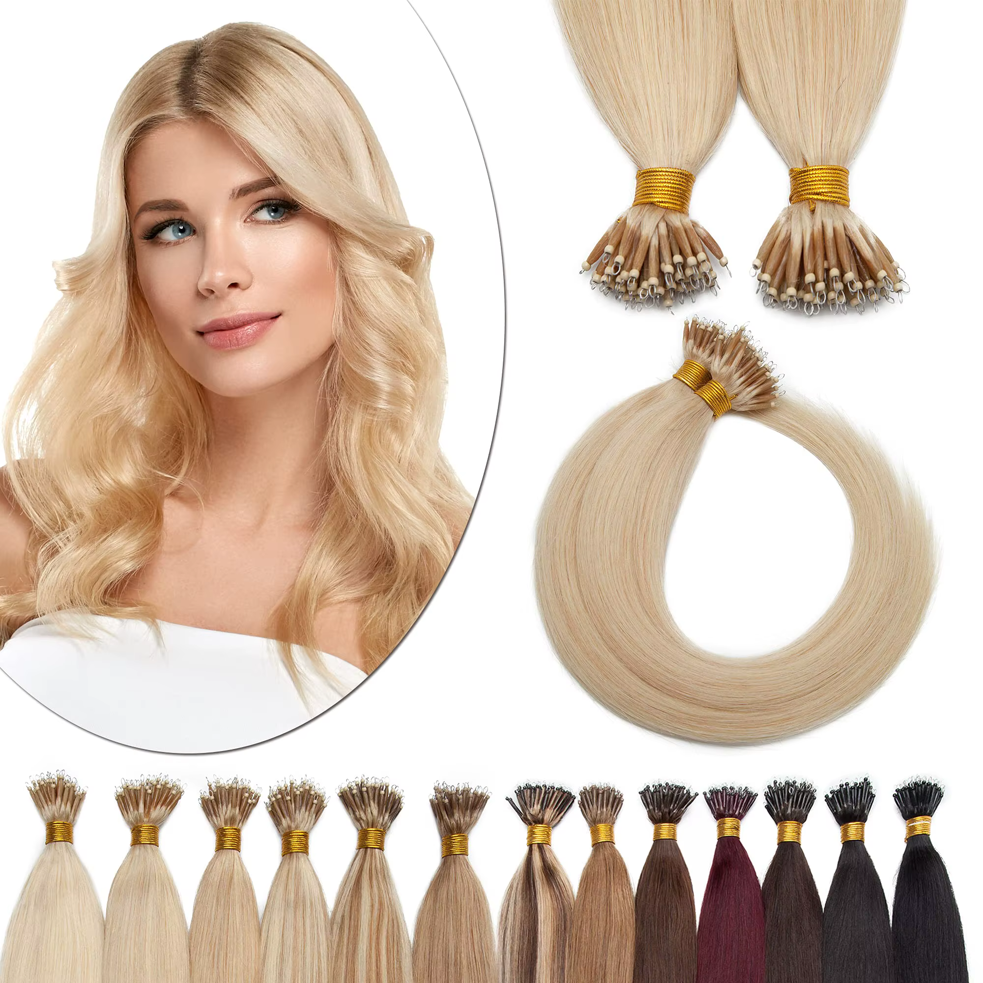 Extensions de cheveux Nano Ring 100% cheveux humains
