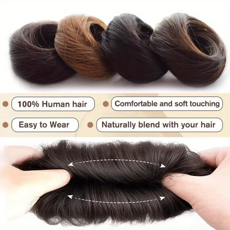 Chignon cheveux raides pour femmes et filles