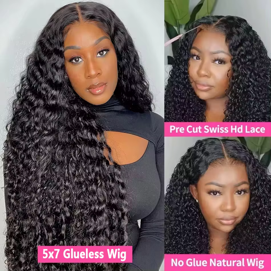 Perruque Brésilienne Naturelle Remy Cheveux Crépus Bouclés