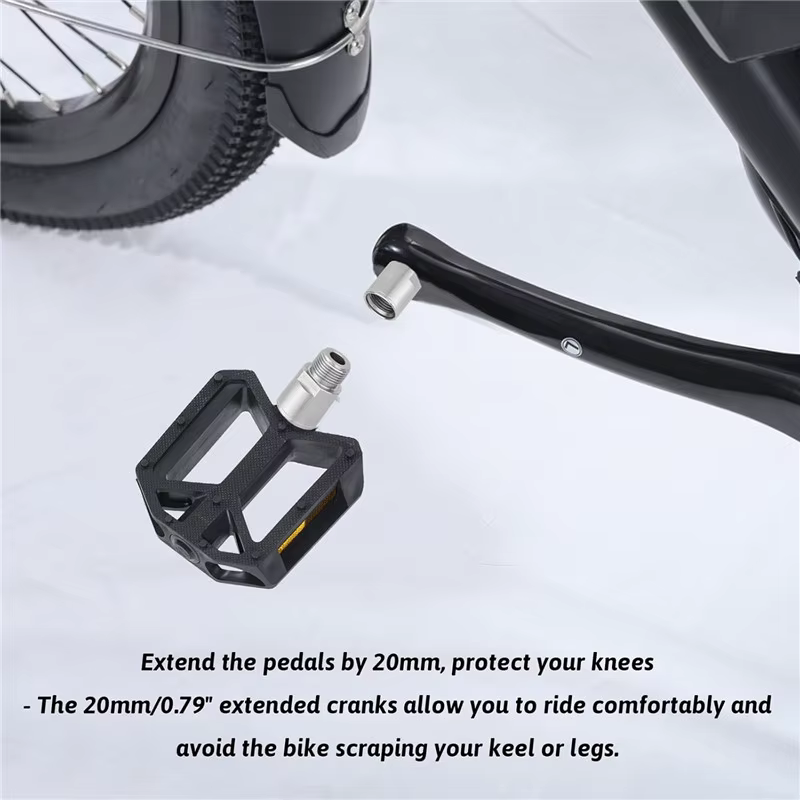 1 paire d'extensions de pédales de vélo en acier chromé-molybdène, adaptées à toutes les pédales filetées de 9/16 pouces, accessoires de vélo