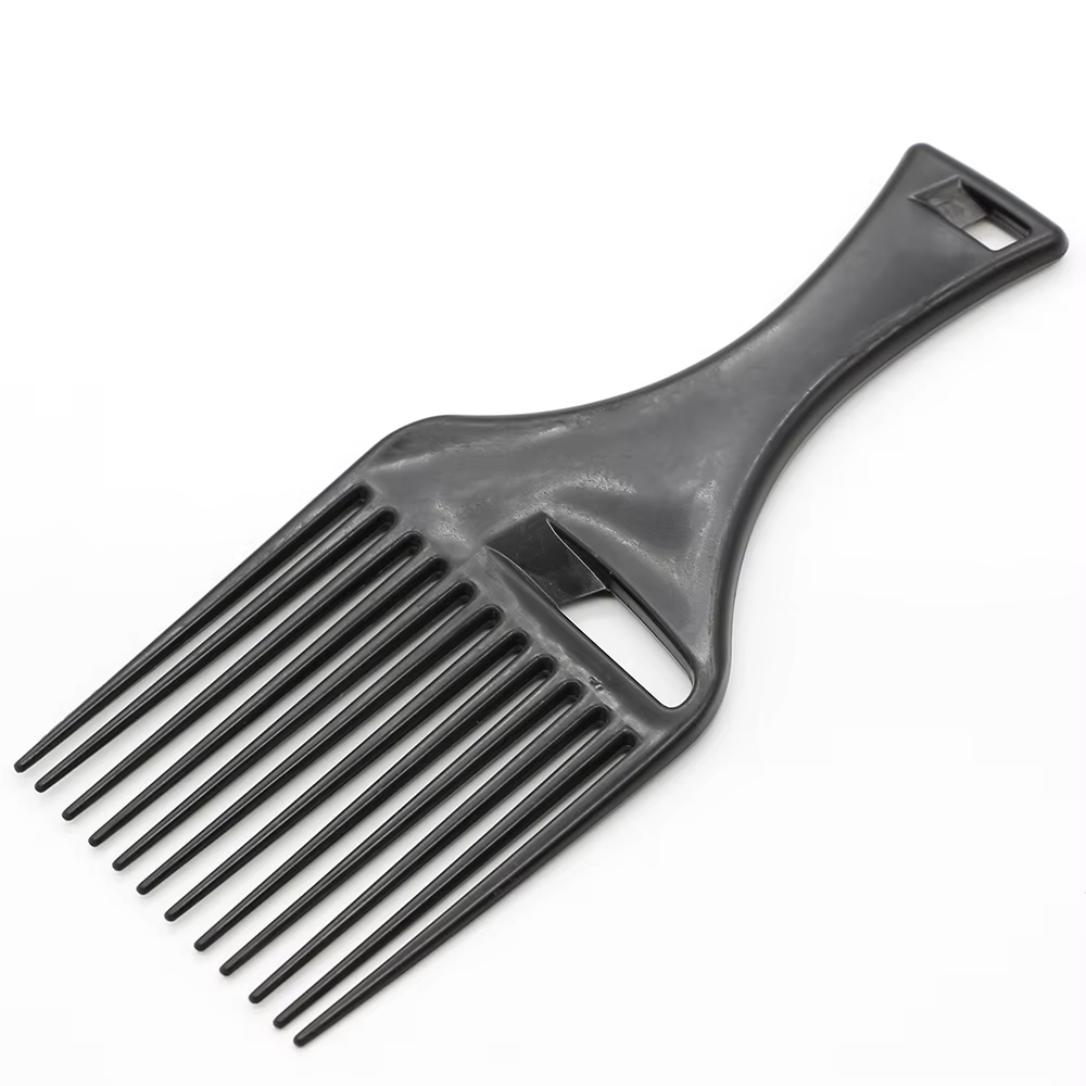 Peigne à cheveux Afro en plastique noir