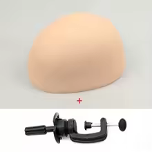 Tête de mannequin pour perruque à crochet, en PVC, demi-mannequin plat