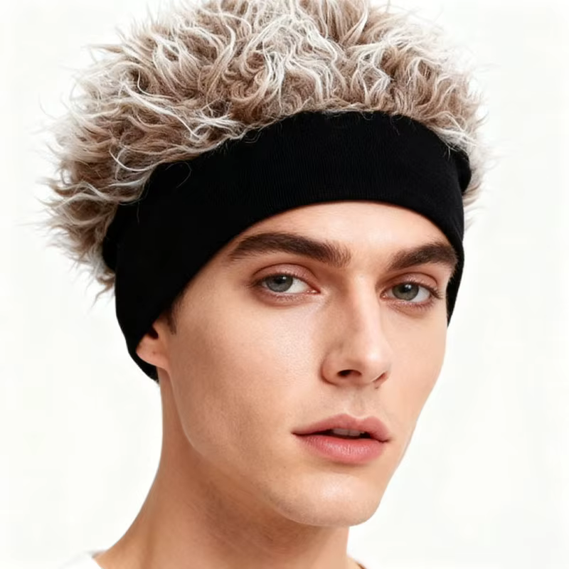 Chapeau de perruque polyvalent à la mode avec cheveux réalistes