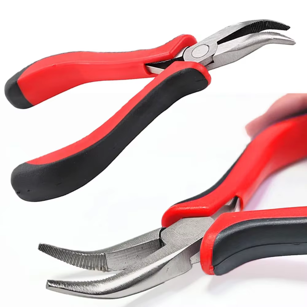 Pince à cheveux multifonctionnelle rouge, outil de coiffure professionnel avec tête I, Nano perle, Micro Extension de cheveux, bricolage spécial