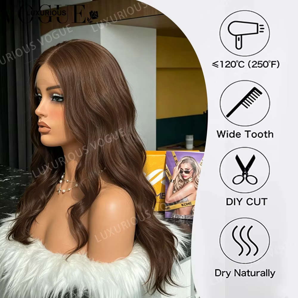 Perruque LUX VOGUE en cheveux humains 100% brun chocolat