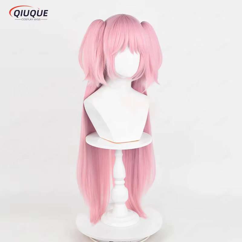 Kaname Madoka cosplay a 2 styles de perruque queue de cheval rose cheveux synthétiques résistants à la chaleur