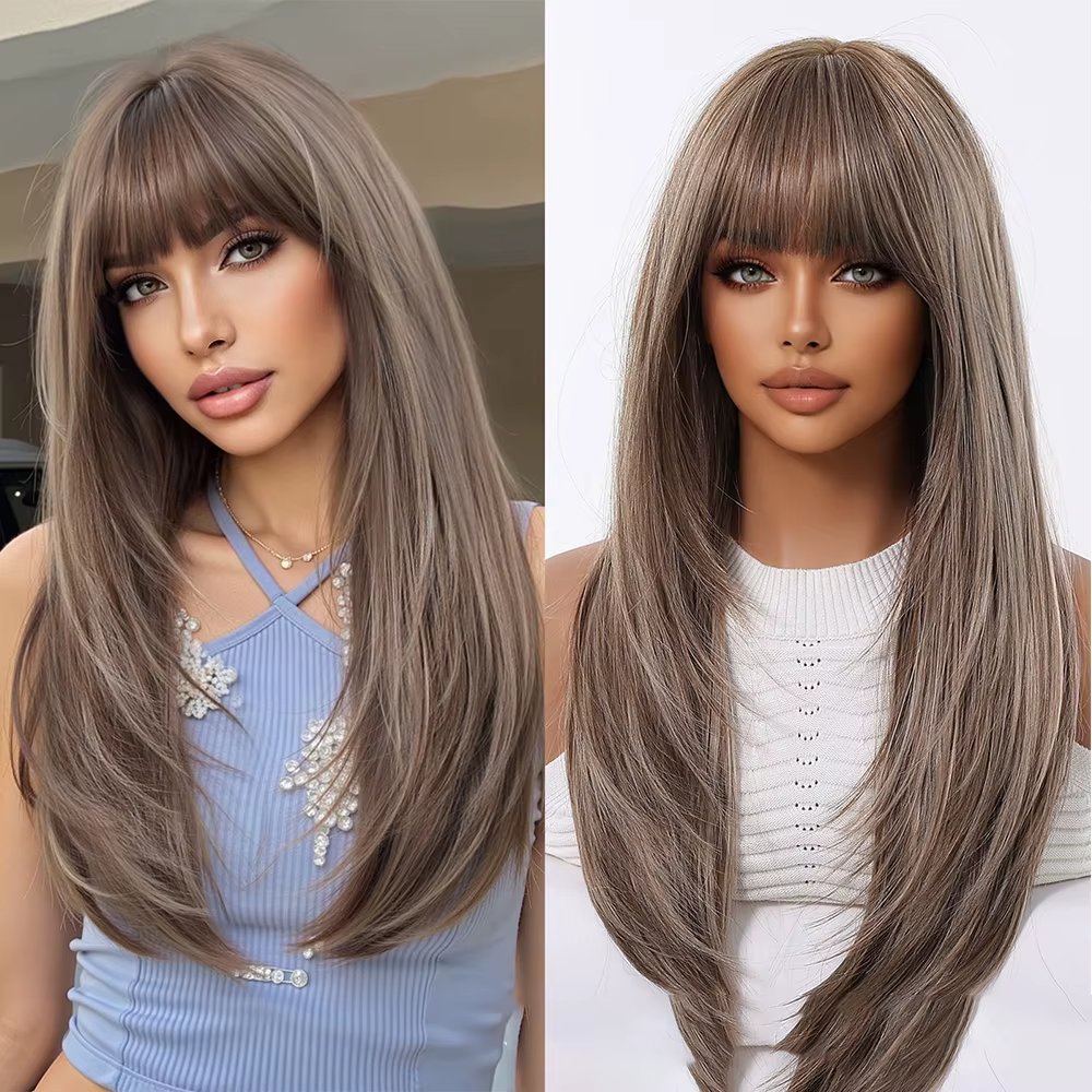 Perruque Blonde dorée avec frange