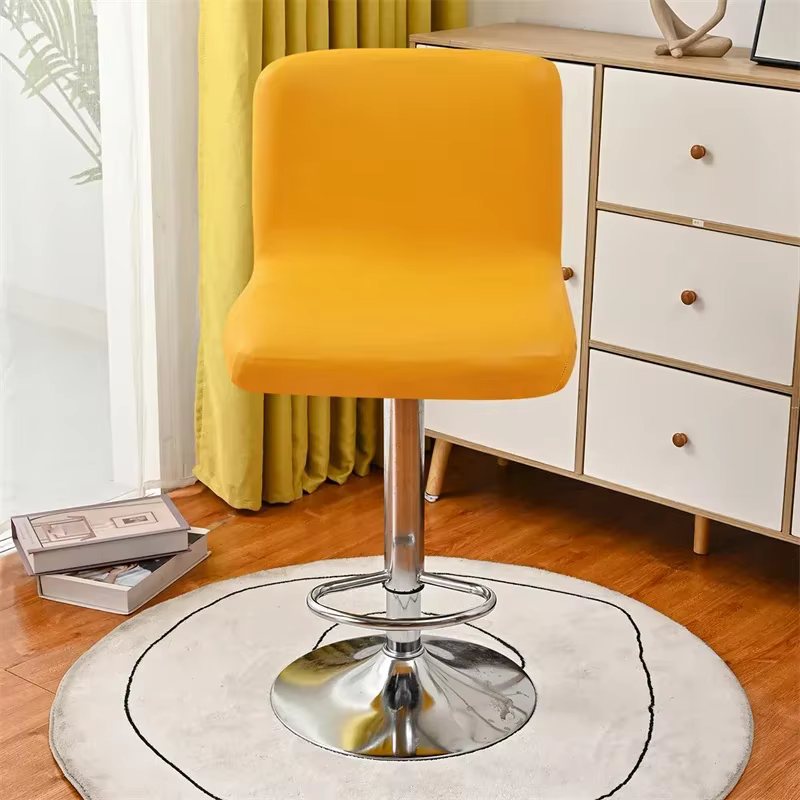 Juste de chaise de tabouret de bar en cuir PU imperméable élastique, housse de chaise de bureau à dossier court, housse de chaise de salle à manger commandée pour la fête, 1PC