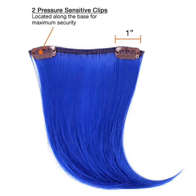2Clips Clip-in coloré synthétique cheveux frange Extension frontale fausse