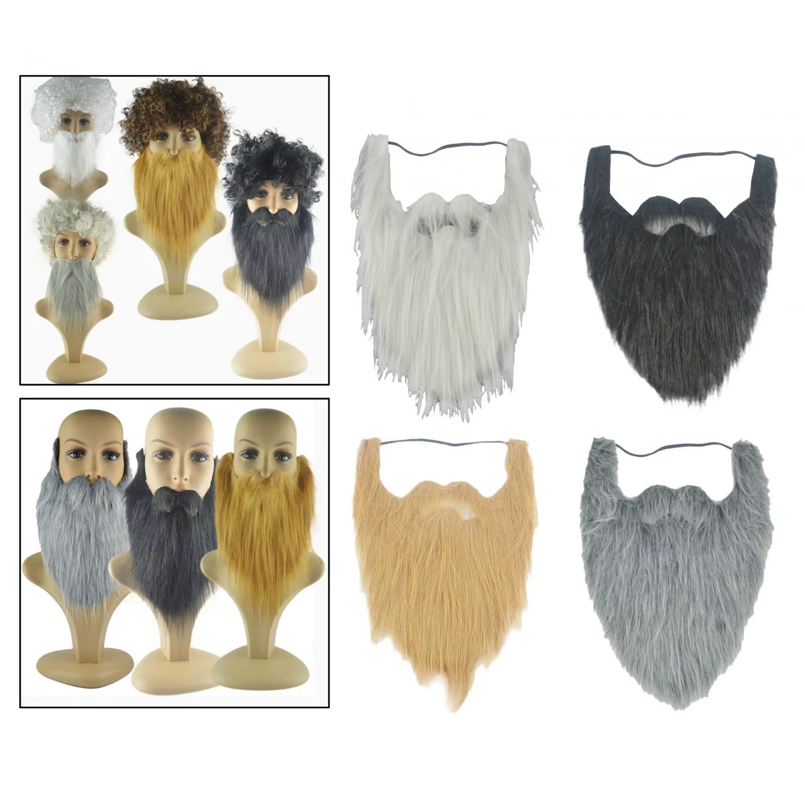 Fausse Barbe du Père Noël avec Corde artificiel astique