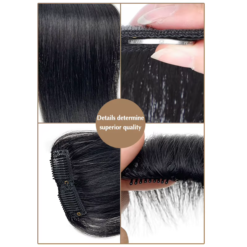 100% cheveux humains hommes 10cm