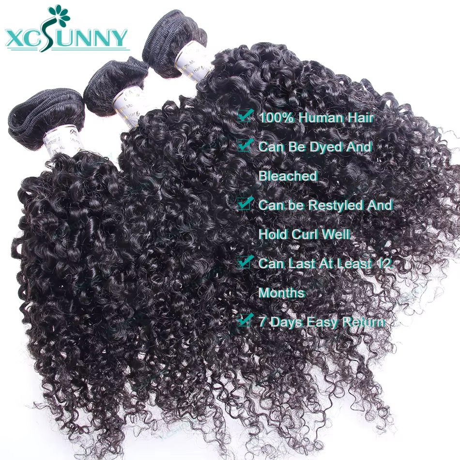 Bundles Kinky Curly Extensions de Cheveux Humains pour Femmes Noires