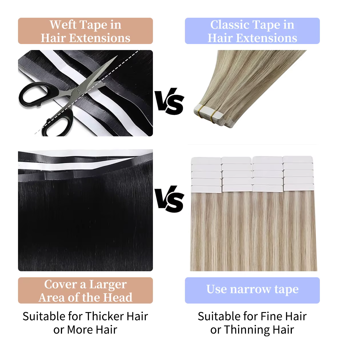 Extensions de cheveux à bandes adhésives 100% cheveux humains Remy lisses 50g une pièce 80cm de large pour une qualité professionnelle en salon