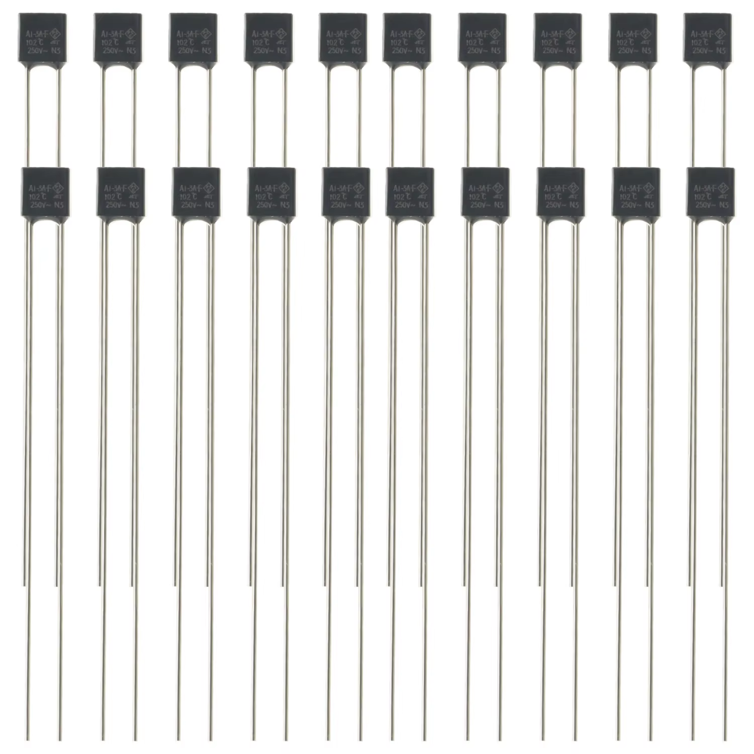 10 pièces fusible thermique coupure TF 102 ℃   102 degrés 250V 3A A1-3A-F