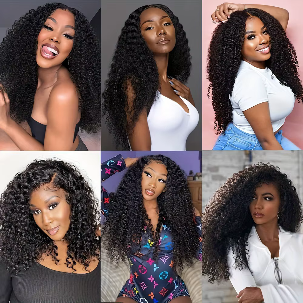 Extensions de cheveux humains vierges 4C à clipser