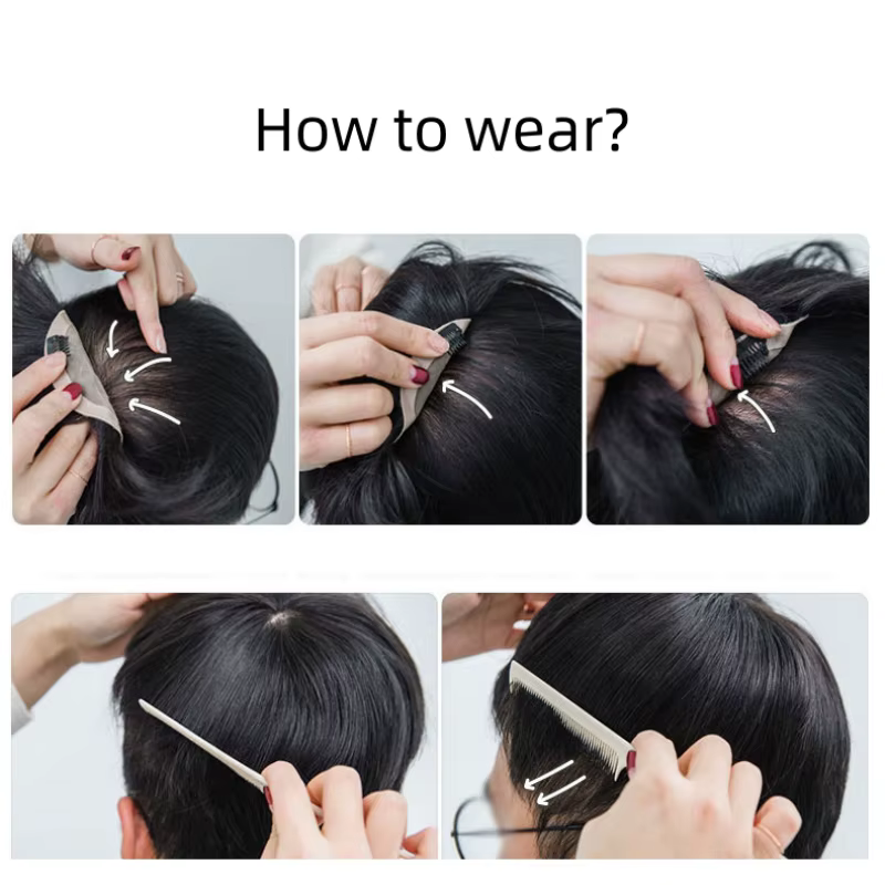 Perruque pour hommes système de remplacement de cheveux