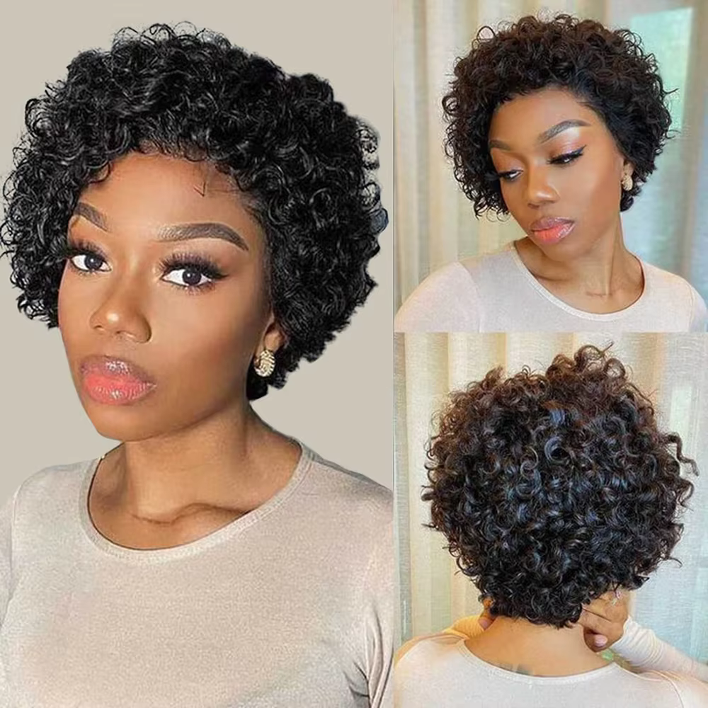 Perruque Lace Front Wig Remy brésilienne bouclée Rose