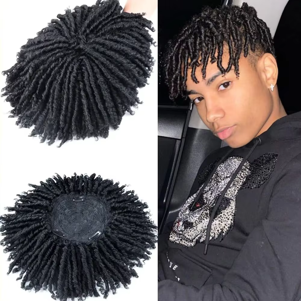 Perruque synthétique bouclée et crépue pour hommes et femmes