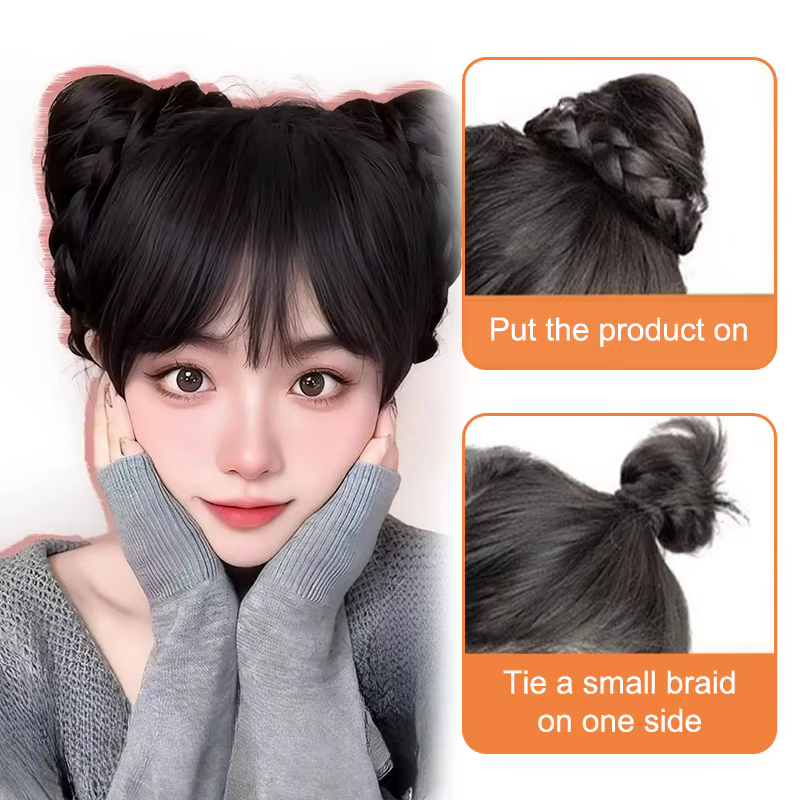 1 pièce Chignon synthétique style oreilles de chat