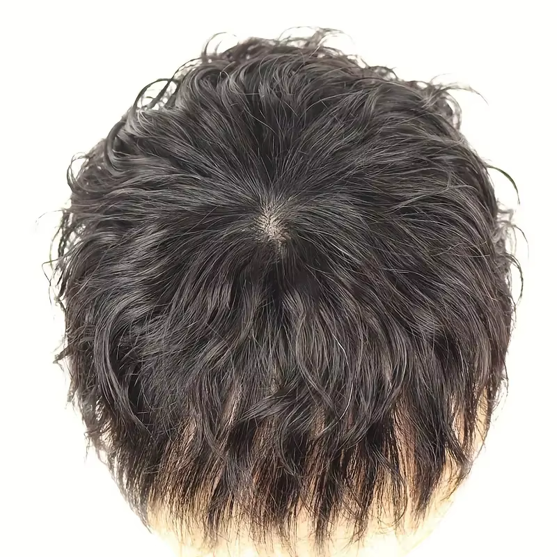 Perruque naturelle courte bouclée pour hommes