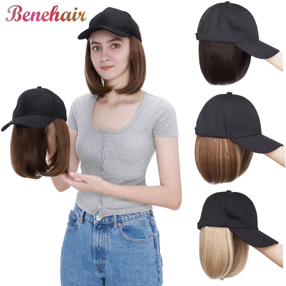Casquette de Baseball avec Extensions de cheveux pour femmes