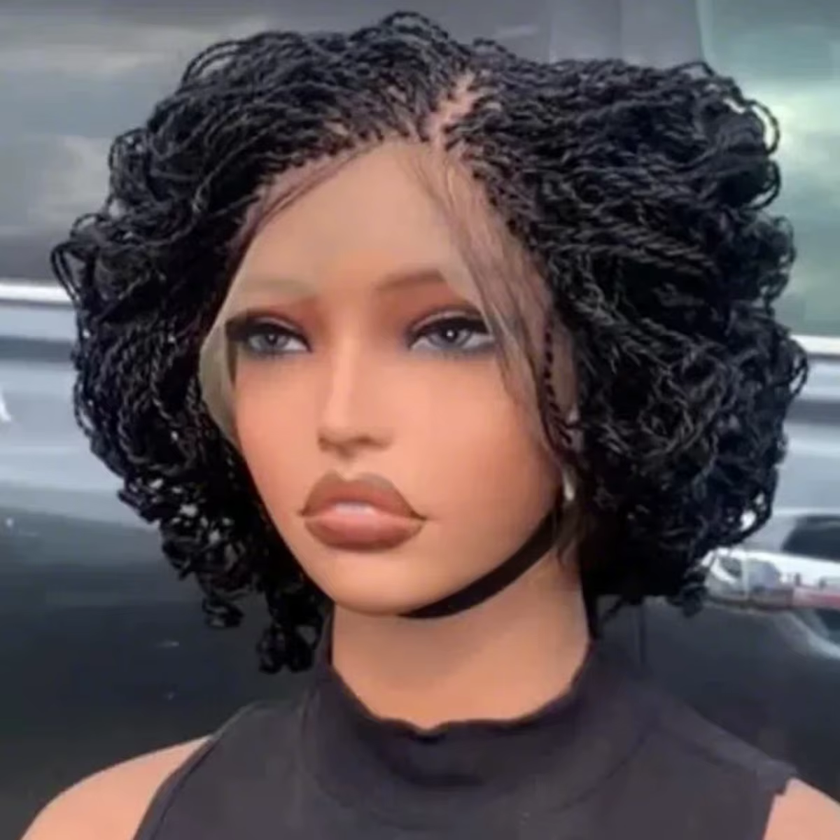 Pixie Curly Bob Lace Tressé Ultraviolet, HD Lace Braiding, Lace Ultraviolet