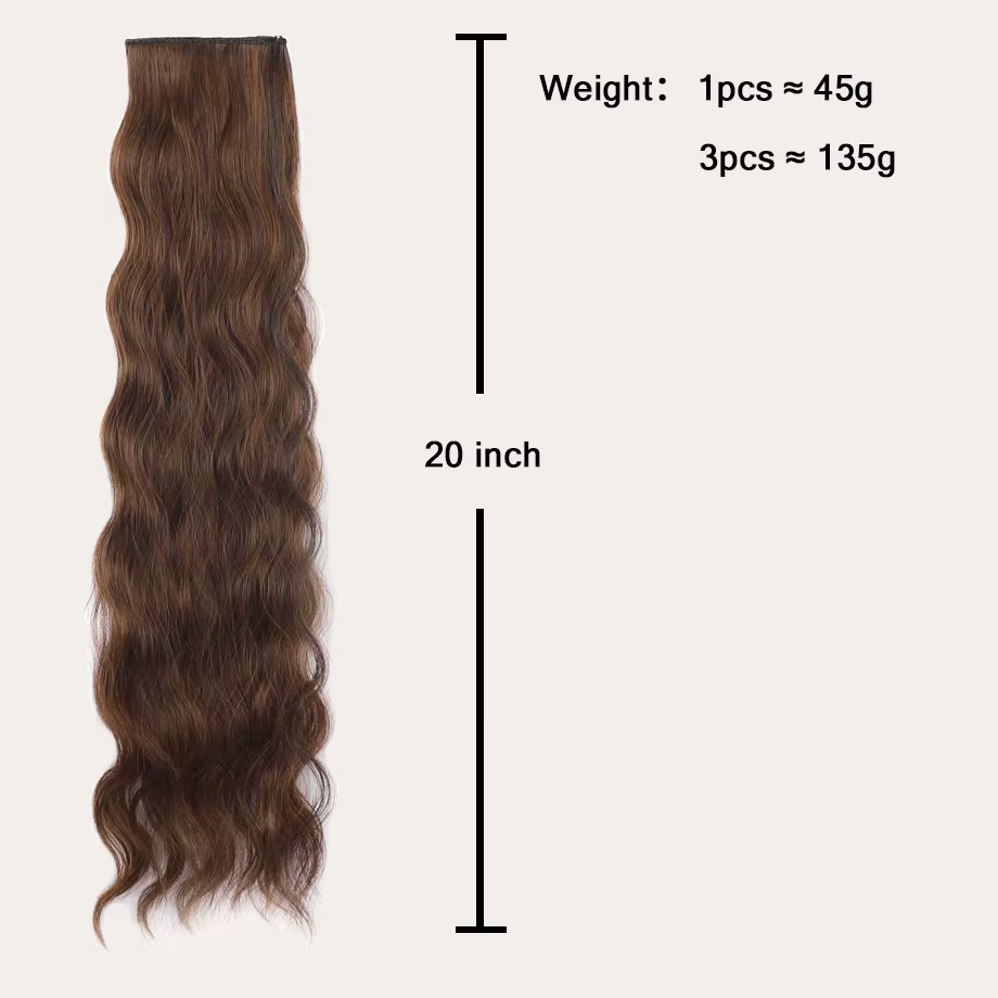 Extensions de cheveux à clipser pour femmes - 3 pièces