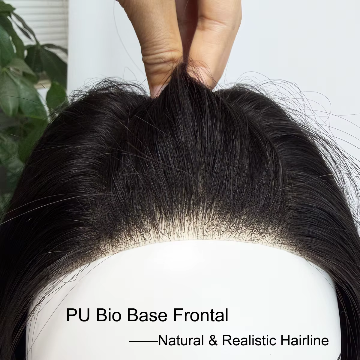 Perruque en cheveux humains lisses de 20 pouces de long, base en soie 10x12cm, perruque en cheveux humains vierges avec base frontale en PU Bio, prête à porter