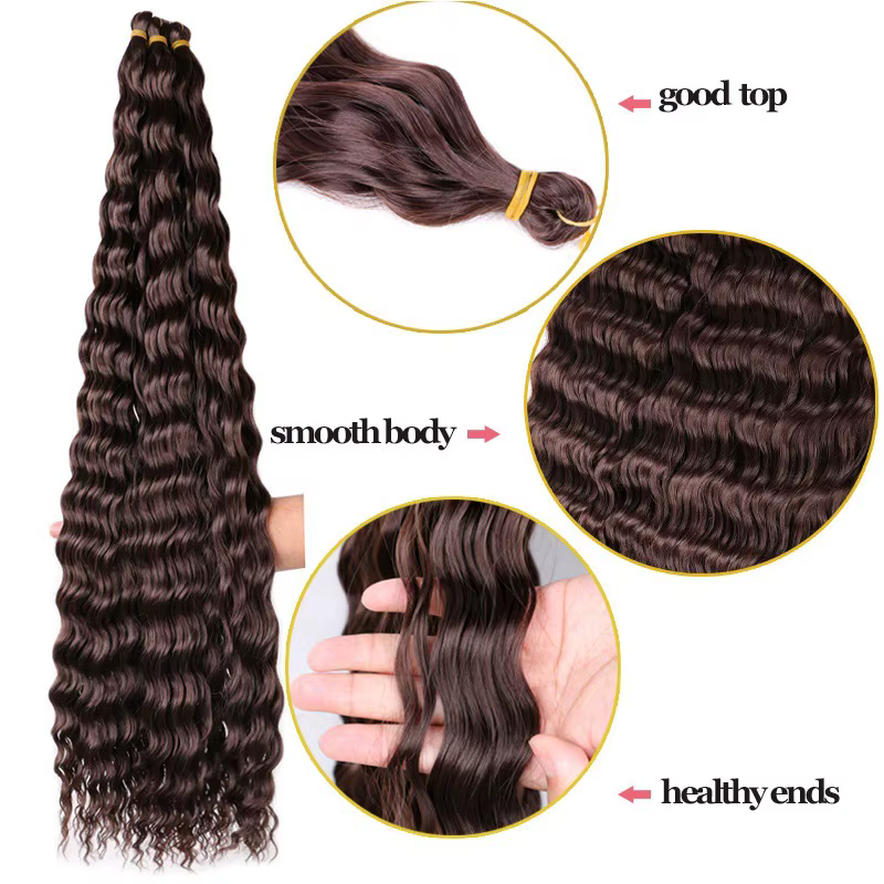 WIGSIN 30 pouces synthétique longue vague profonde torsion Crochet cheveux Afro bouclés