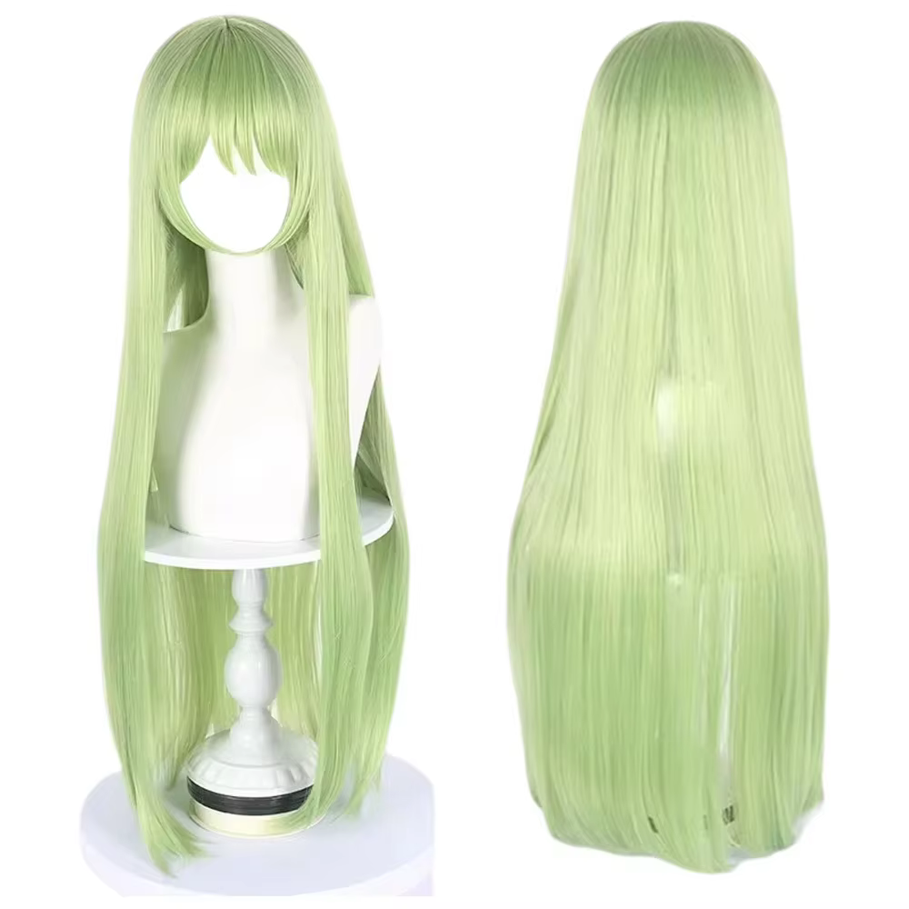 Perruque synthétique longue et droite de haute qualité, verte, pour cosplay de personnage de bande dessinée, perruque pour reality show