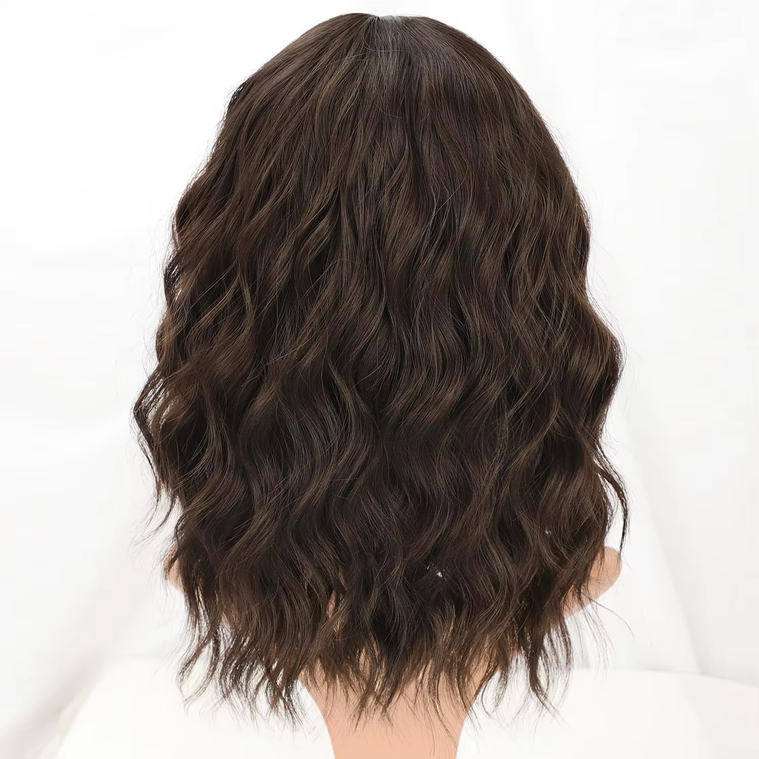 Perruque Synthétique Bouclée et Ondulée avec Frange pour Femme