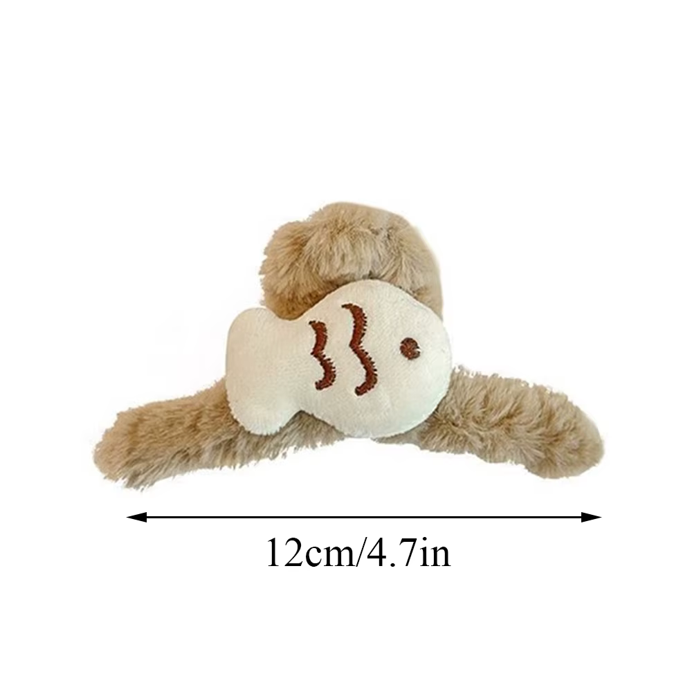 Pince à cheveux en peluche pour l'hiver
