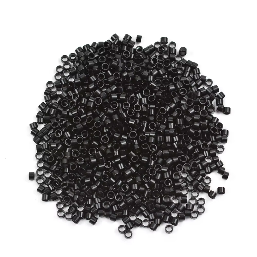 1000 pièces 4.0X2.8X2.8mm Micro anneaux/liens/perles pour Extension de cheveux tissage uni sans silicone 7 couleurs