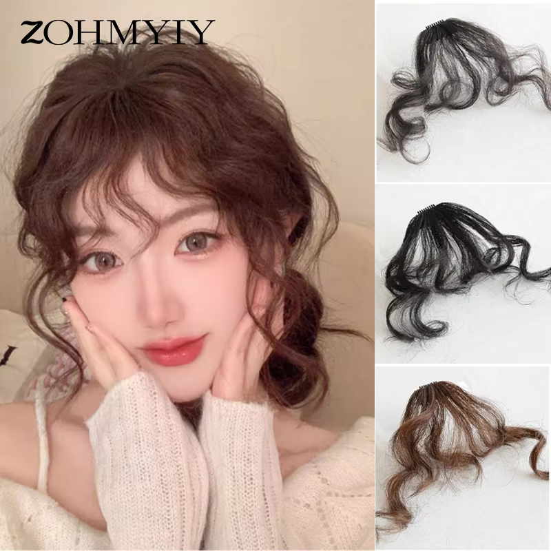 Extension de cheveux bouclés à frange d'air