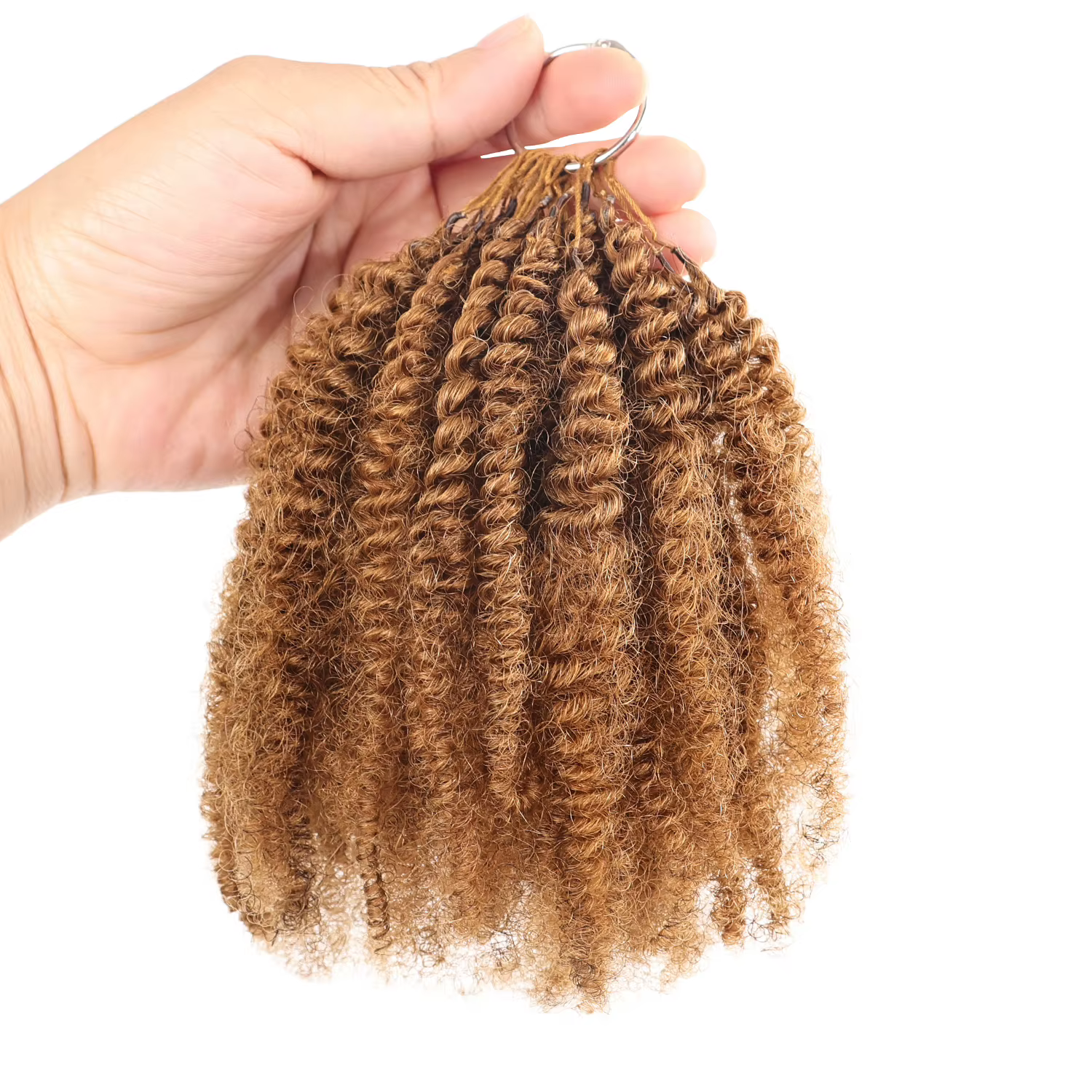 Extensions de cheveux humains Afro Kinky Feather au crochet