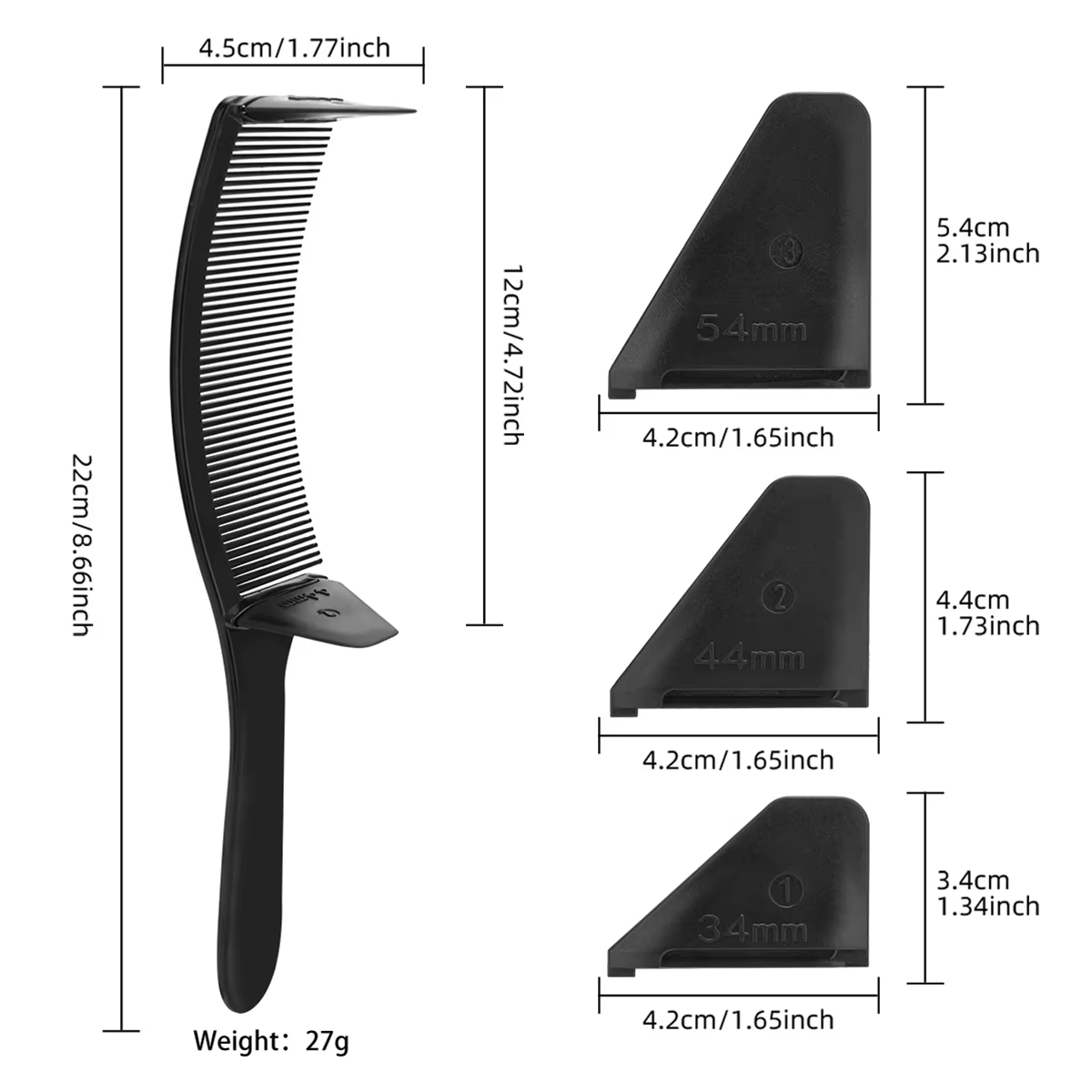 Coupe de cheveux de barbier avec un peigne incurvé