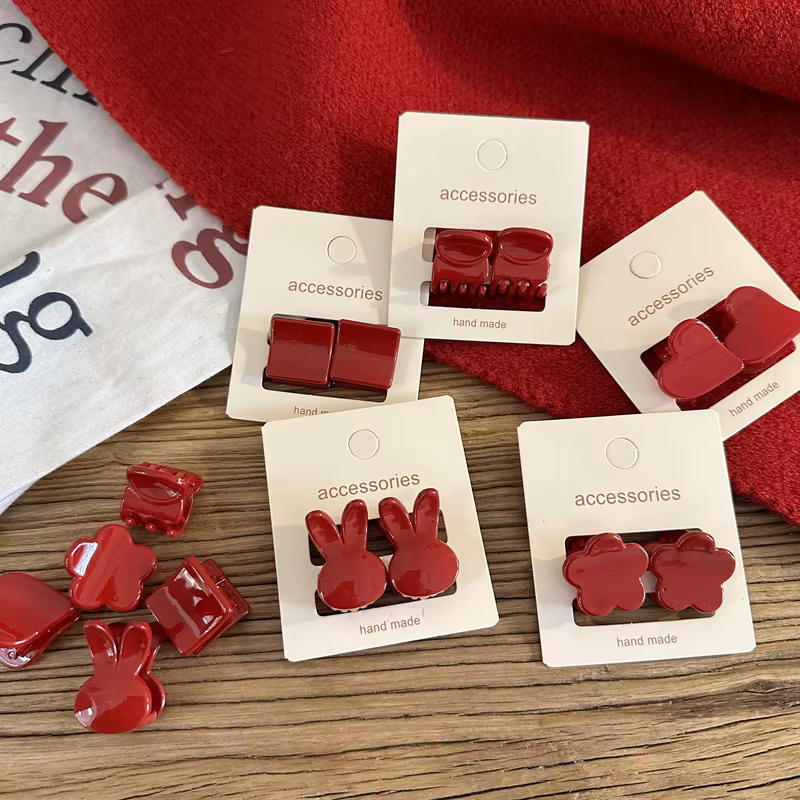 Pinces à cheveux rouges pour femmes