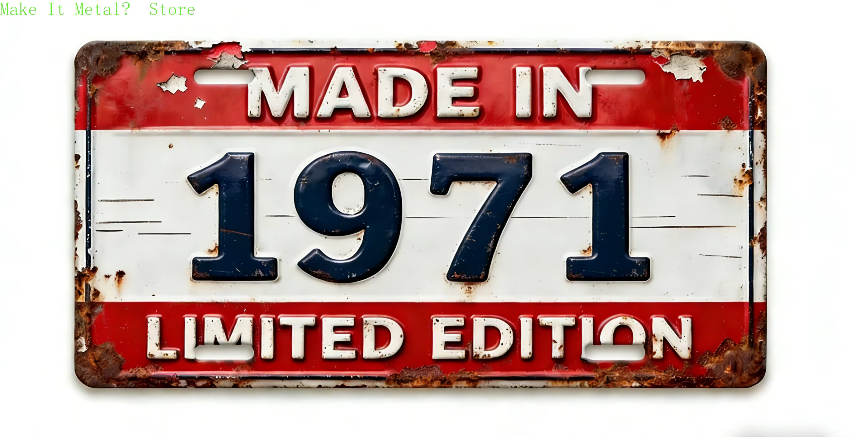 Plaque d'immatriculation vintage en métal, édition limitée, fabriquée en 1970