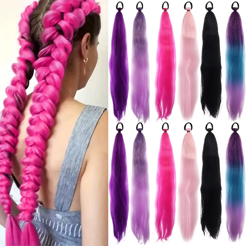 Nouvelles extensions de cheveux tressées colorées style Kpop