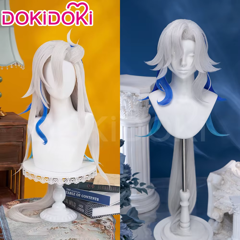 EN STOCK Perruque Neuvillette Cosplay Jeu Genshin Impact DokiDoki Hommes Cheveux Longs Nouvelle Skin
