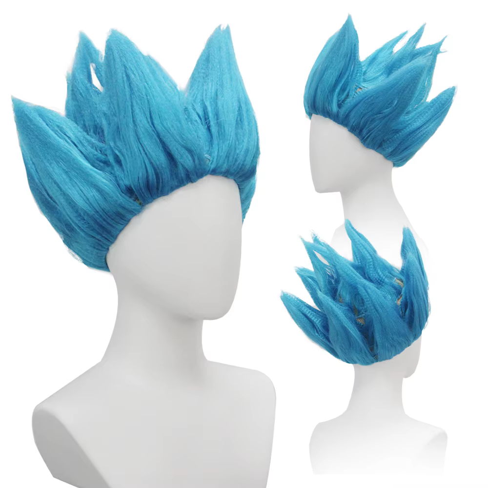 Perruque synthétique courte à pointes effet flamme unisexe pour cosplay d'héroïne d'anime