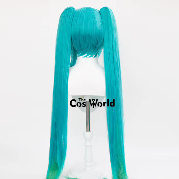 Perruque de cosplay d'anime Miku 2023 Racing, 120 cm/47 pouces, longue et droite, pour Halloween, en fibre synthétique résistante à la chaleur + bonnet de perruque
