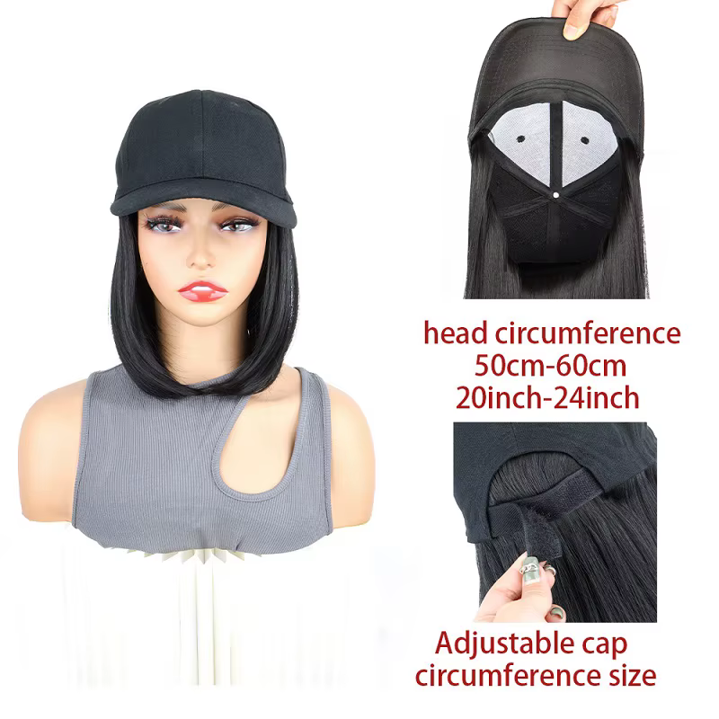 Extensions capillaires synthétiques pour casquette de Baseball