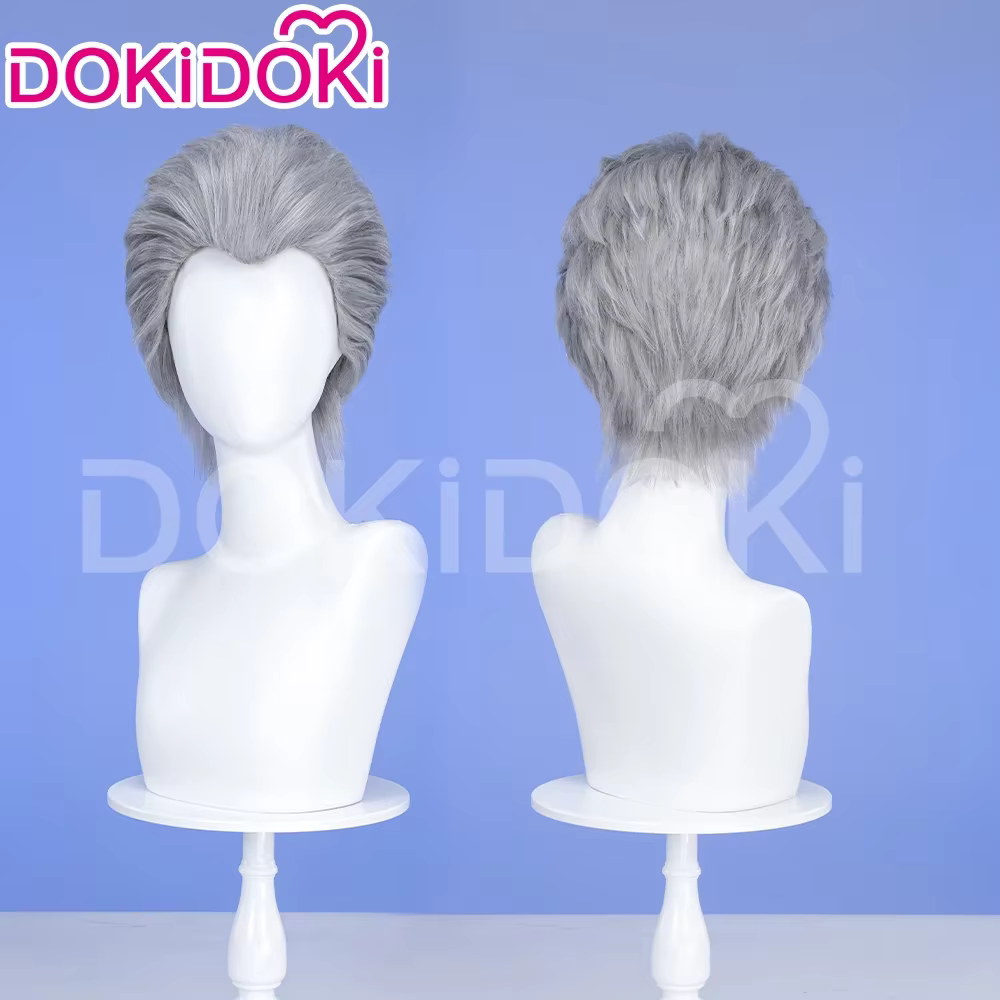 【Partiellement prêt à être expédié】Perruque Dante Vergil V Lady Nico Trish pour Cosplay de jeu DokiDoki, cheveux gris argenté et blancs, collier Mary Dante
