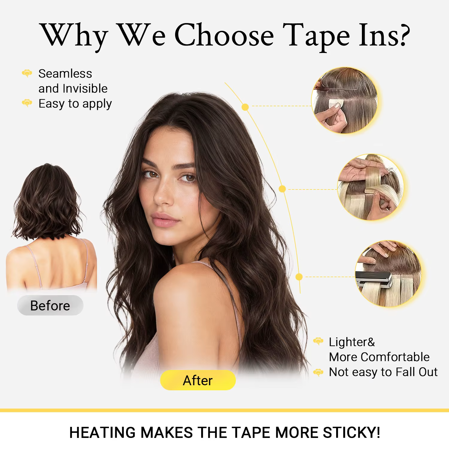 Bande dans les Extensions de cheveux humains véritable Remy Extension