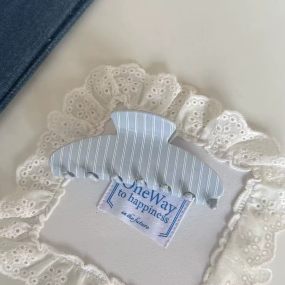 Nouvelles pinces à cheveux coréennes bleues et roses à rayures pour femmes et filles