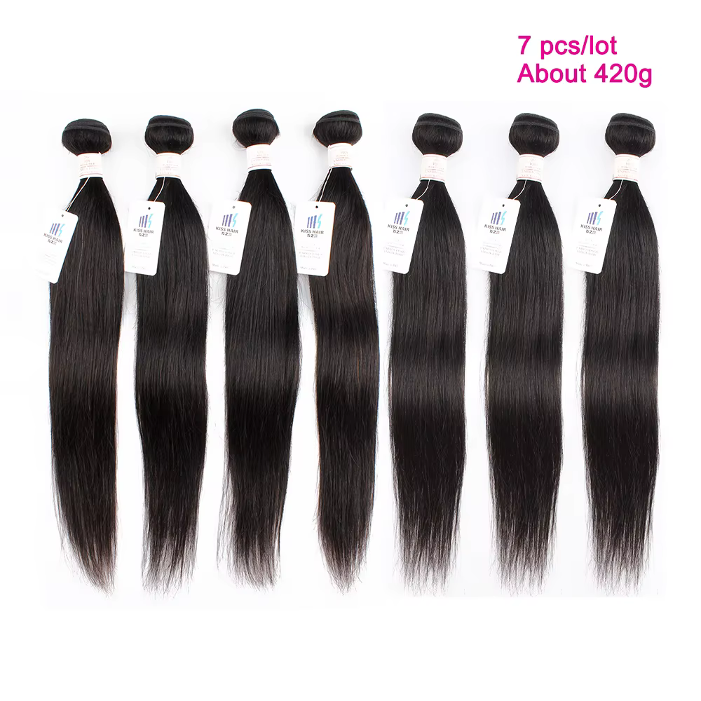 Extensions de cheveux naturels noirs Remy indiens
