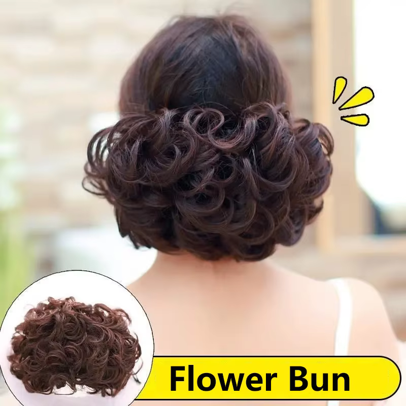 Chignon Synthétique Bouclé avec Bande de Caoutchouc artificiel astique